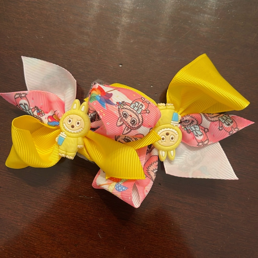 Colorful labubu monster Cartoon Hair Bows nwt set of two
